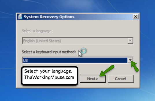 open system recovery options menu your computer is offline